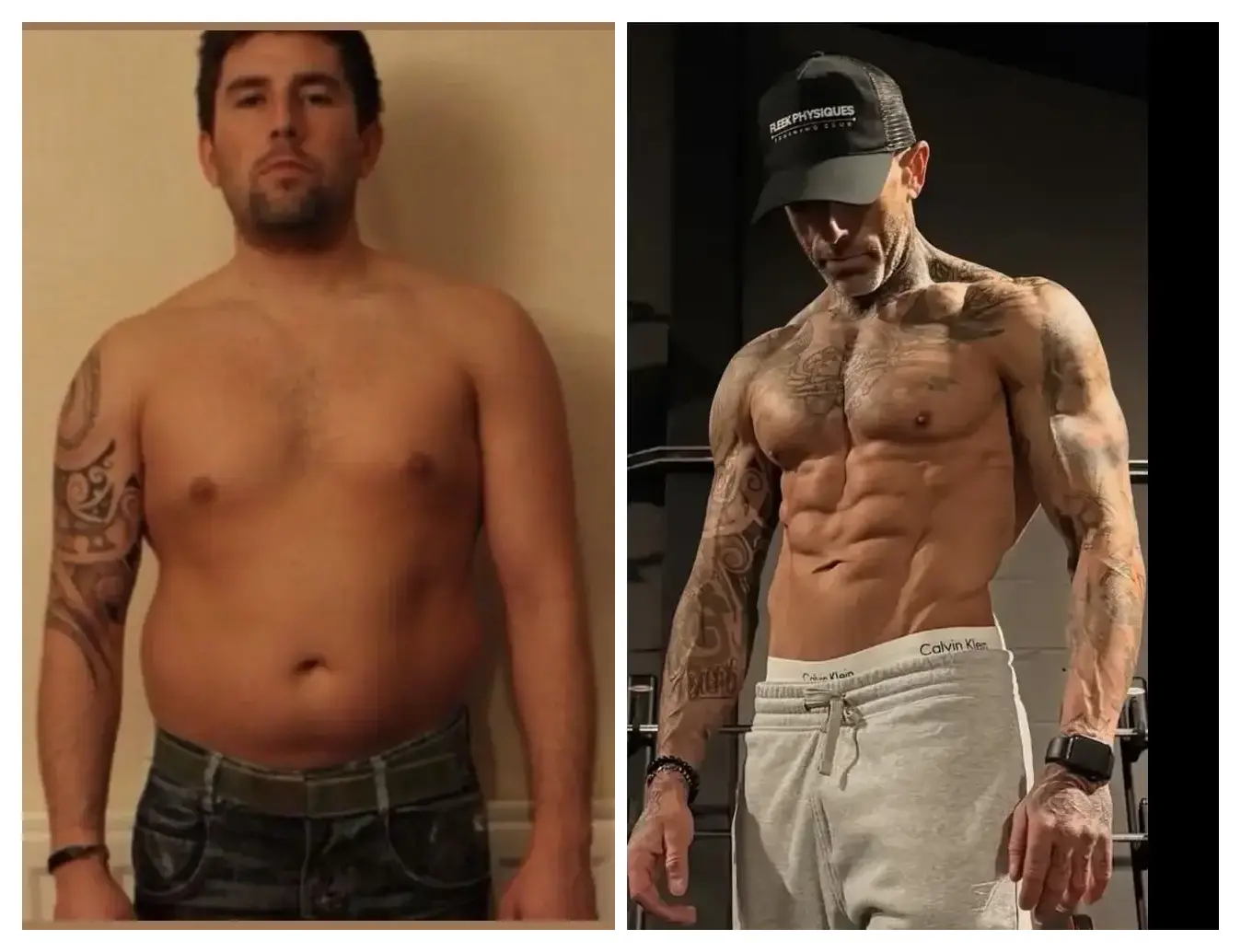 Dan Mason before and after his own physique transformation