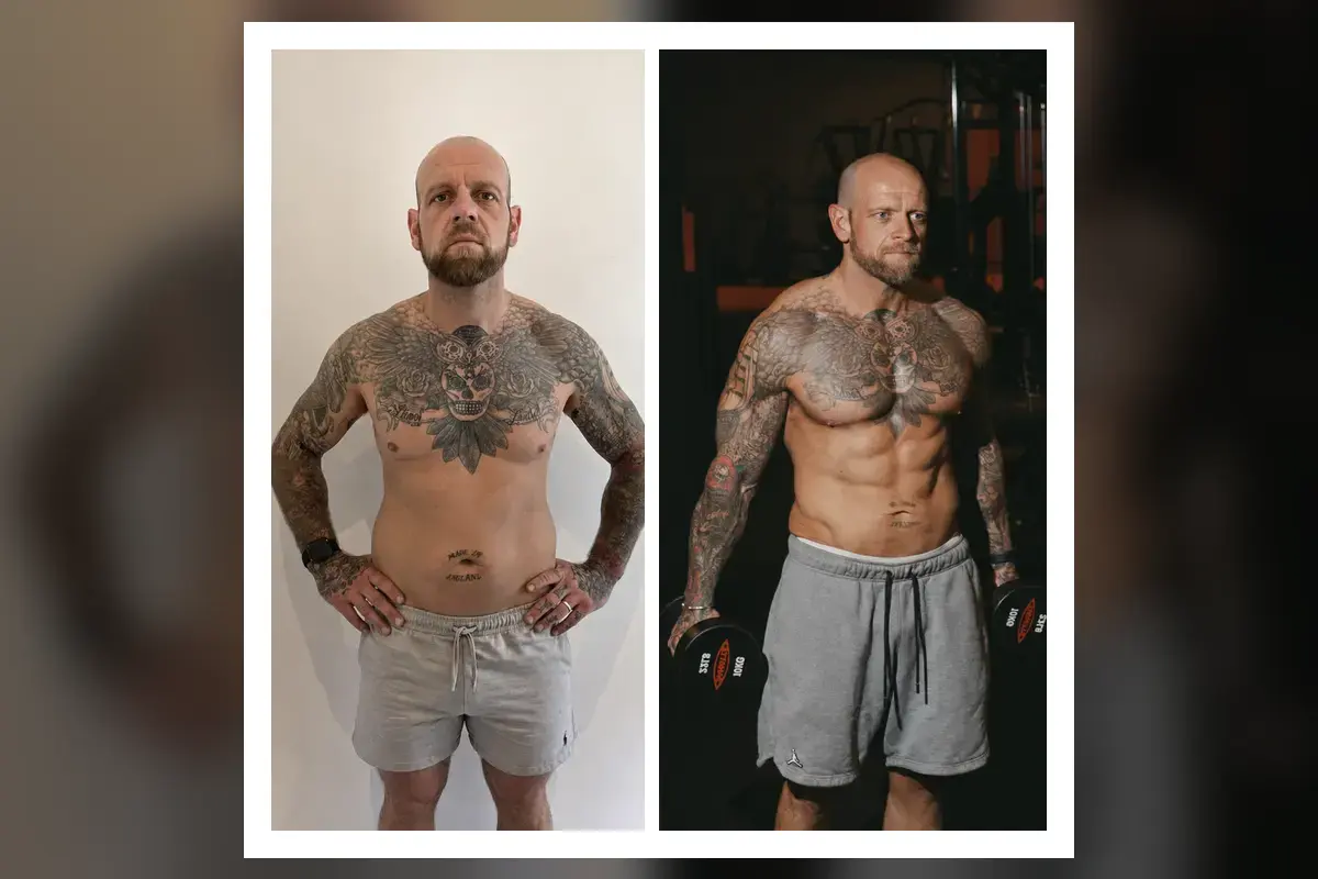 Dean before and after eight weeks on the FP System