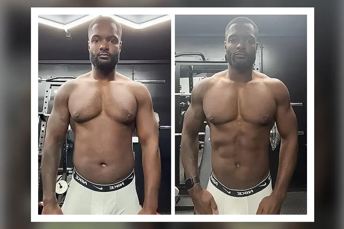 Lewis before and after ten weeks on the FP System